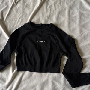 Alphalete Black Long Sleeve Crop Top XS